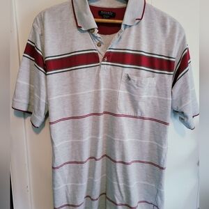 Vintage Knights Sportswear Mens Short Sleeve  Polo Shirt Vertical Stripes Size M